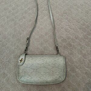 Cream/Silver Animal Print Crossbody Purse